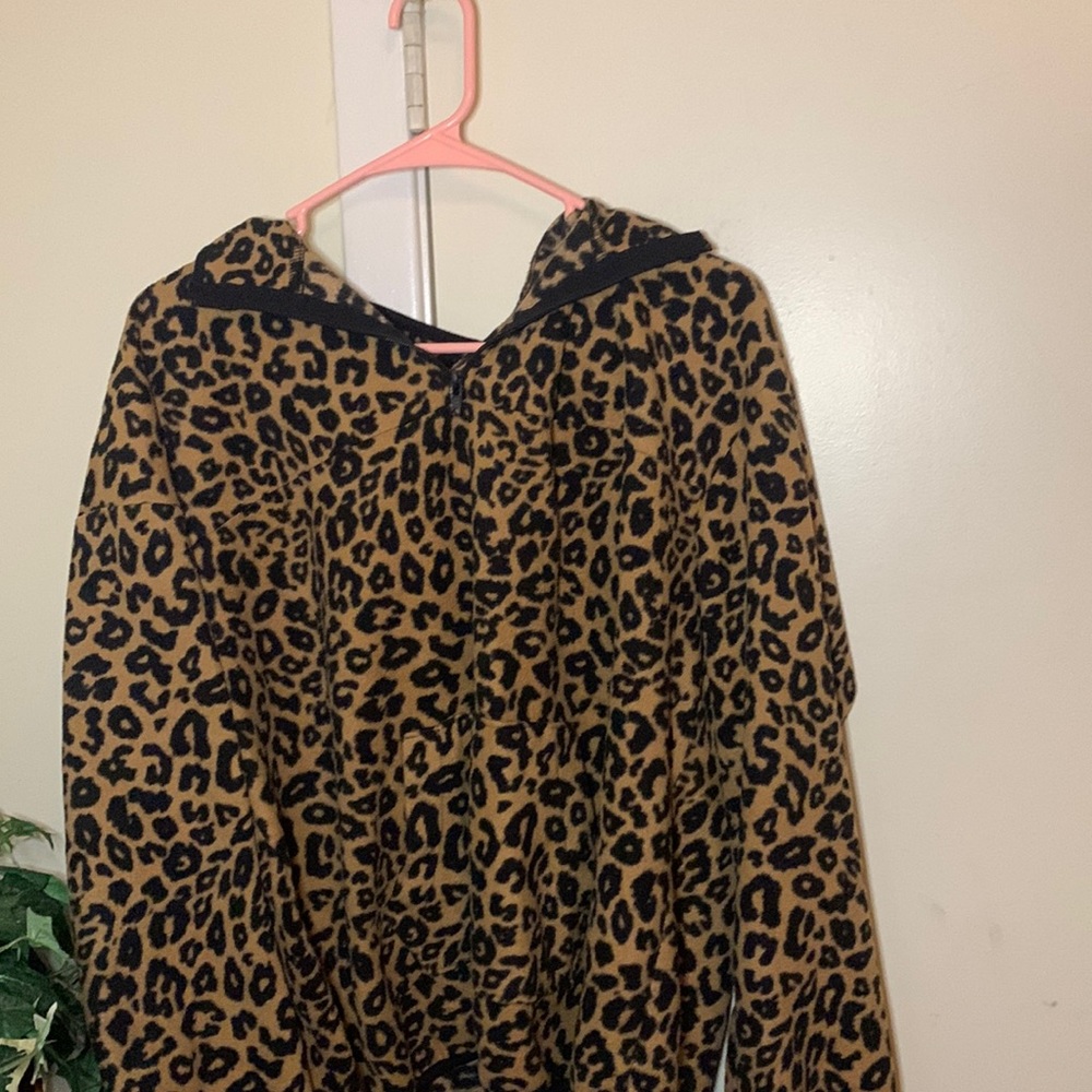No boundaries Cheetah print quarter zip.